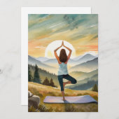 Yoga meisje met rust en ontspanning feestdagenkaart (Voorkant / Achterkant)