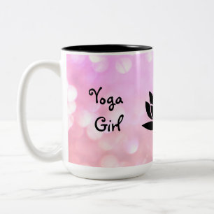 Yoga Meisje Namaste ontwerp Tweekleurige Koffiemok