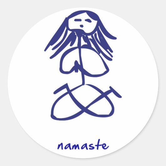 Yoga Meisje namaste stickers (Voorkant)