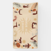 Yoga meisjes verjaardag spandoek (Verticaal)