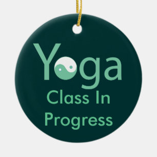 Yoga met Yin en Yang-deurhanger Keramisch Ornament