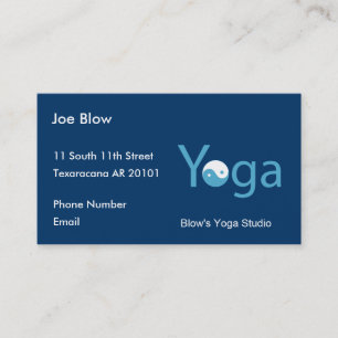 Yoga met Yin Yang in blauw Afsprakenkaartje