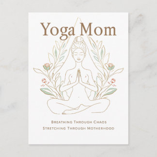 Yoga Moeder Ademt Door Moederschap Briefkaart