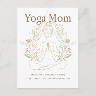 Yoga Moeder Ademt Door Moederschap Feestdagenkaart