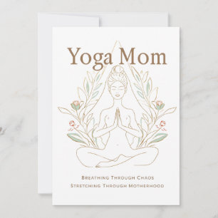 Yoga Moeder Ademt Door Moederschap Feestdagenkaart