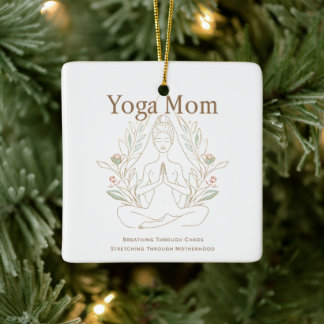 Yoga Moeder Ademt Door Moederschap Keramisch Ornament