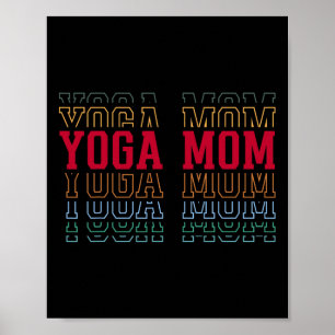 Yoga Moeder Grappige Gelaagde Tekst Moeder Mama Co Poster
