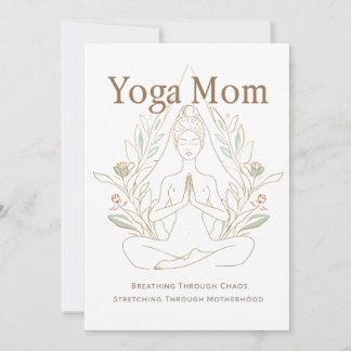 Yoga Mom Breathing Through Motherhood Feestdagenkaart