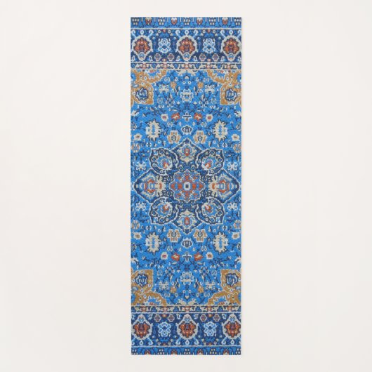 Yoga Motif de tapis bleu persan turc (Devant)