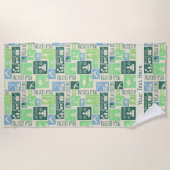 Yoga Motif texte personnalisé serviette de plage (Devant)