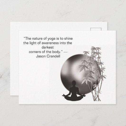 Yoga motivatiecitaten briefkaart (Voorkant / Achterkant)