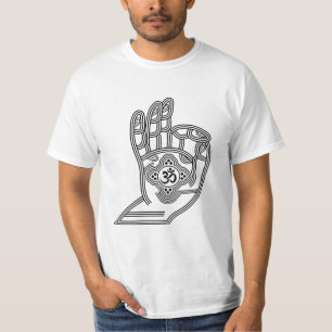 Yoga Mudra met Om en Jouw naam T-Shirt