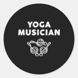 Yoga Musicus Treble Sleutel Zen Muziek Theorie Uit Ronde Sticker