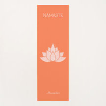 Yoga Namaste Coral Color met Lotus Girl Pose 