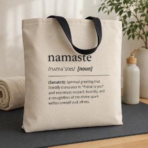 Yoga Namaste Definitie Mindfulness Modern Beige Draagtas