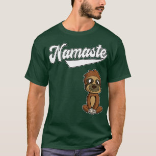 Yoga Namaste luiaard Mediteer gezond leven T-shirt