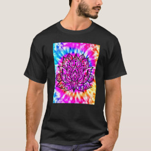 Yoga Namaste Maan Tie Die Boeddha Lotus T-shirt