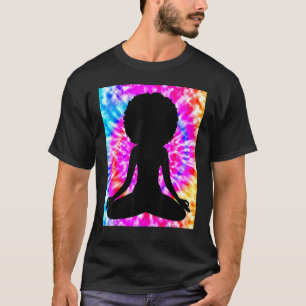 Yoga Namaste Moon Stropdas Die Buddha Pose Hair T-shirt