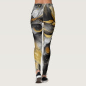 Yoga noir or Abstrait ou Leggings quotidiens (Dos)