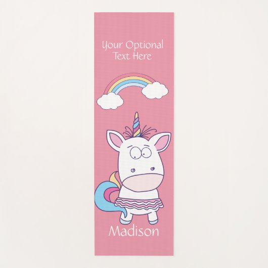 Yoga Nom de licorne drôle, texte et tapis faits sur (Devant)