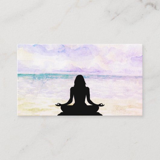 ** Yoga Ocean Sunset Mindfulness Meditatie Visitekaartje (Voorkant)