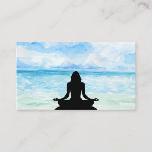 *~* Yoga Ocean Sunset Mindfulness Meditation Zee Visitekaartje