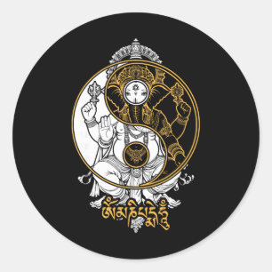 Yoga Olifant God Ganesh Ganesha Indiase Yin Yang S Ronde Sticker