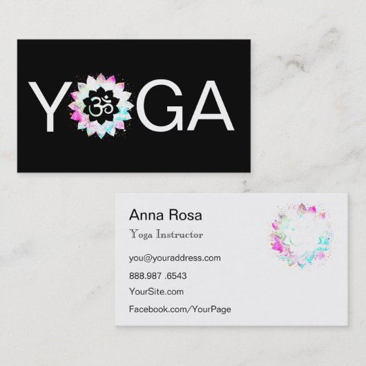 *~* Yoga OM Aum Docent Mandala Lotus Visitekaartje (Voorkant / Achterkant)