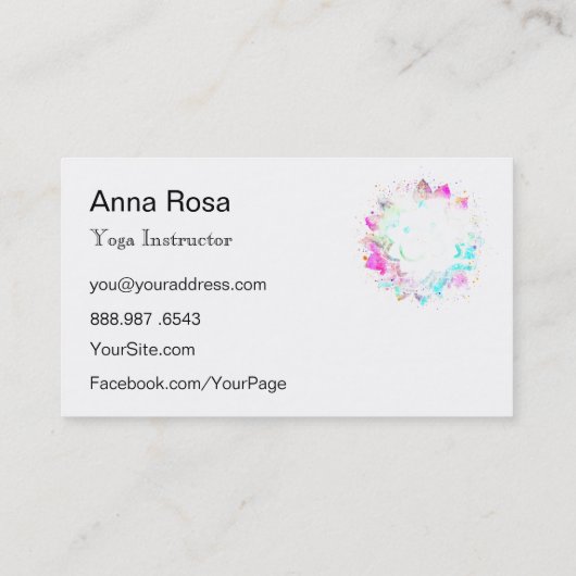 *~* Yoga OM Aum Docent Mandala Lotus Visitekaartje (Achterkant)