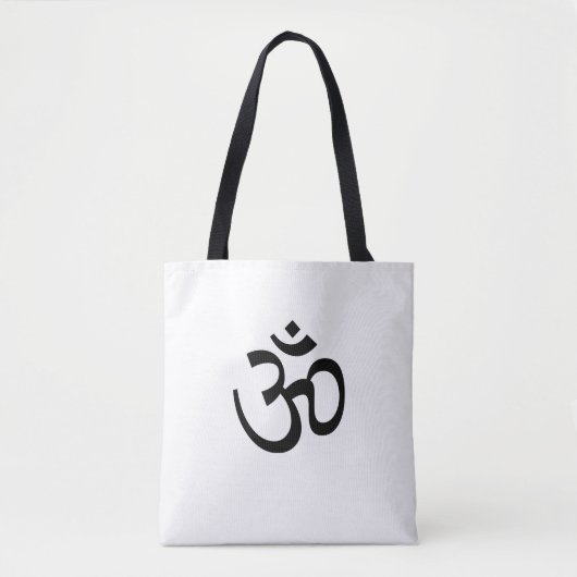 Yoga, Om Aum Icon, Hindoeïssymbool, zwart wit Draagtas (Voorkant)
