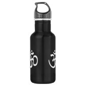 Yoga, Om Aum Icon, Hindoeïssymbool, zwart wit Waterfles (Achterkant)