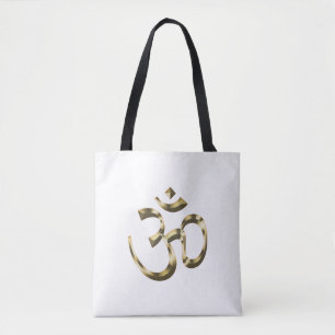 Yoga, Om Aum Icon, Hinisme Symbool, goud wit Draagtas