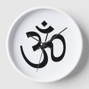 Yoga, Om Aum Icon, Hinisme Symbool, zwart wit 