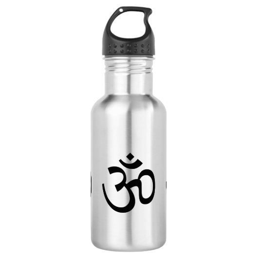 Yoga, om aum icoon, hindoeïsme symbool, waterfles (Voorkant)