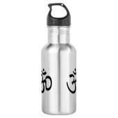 Yoga, om aum icoon, hindoeïsme symbool, waterfles (Achterkant)