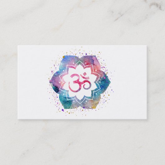 *~* Yoga Om Aum Teacher Reiki Massage Mindfullness Visitekaartje (Voorkant)