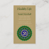 Yoga Om Bio Cartes de visite du Nouvel Âge (Dos)