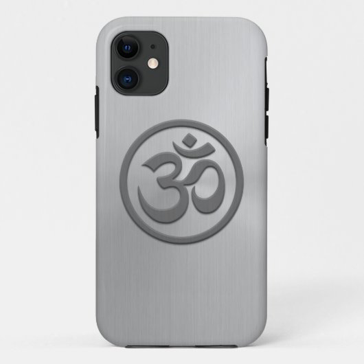 Yoga Om Cirkel met RVS Effect Case-Mate iPhone Case (Achterkant)