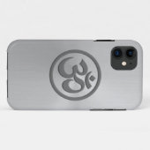 Yoga Om Cirkel met RVS Effect Case-Mate iPhone Case (Achterkant (horizontaal))