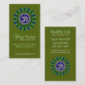 Yoga Om Green Organic New Age Cartes de visite (Devant / Derrière)