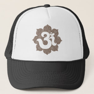 Yoga Om in Lotus brown grijs Trucker Pet