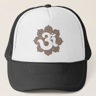 Yoga Om in Lotus brown grijs Trucker Pet