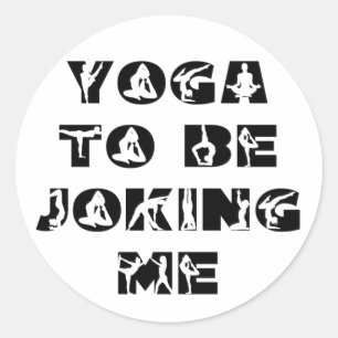 Yoga om me aan te sluiten ronde sticker