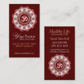 Yoga Om Passion Cartes de visite du Nouvel Âge (Devant / Derrière)