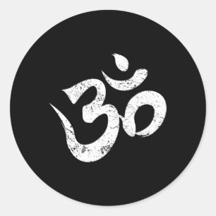 Yoga OM Spiritueel Symbool Aum Meditatie Ohm Ronde Sticker