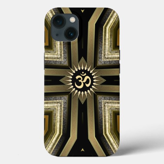 Yoga OM Zwart Goud Zonneschijn Galaxy S5 Hoesje (Achterkant)