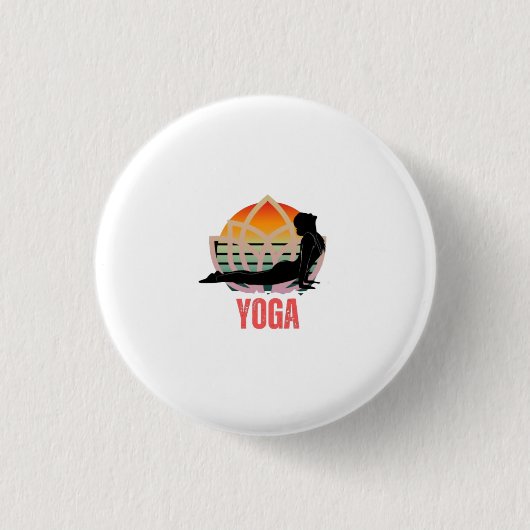 Yoga: omarm de flow ronde button 3,2 cm (Voorkant)