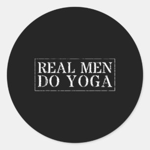 Yoga ontwerp voor mannen Echte mannen doen yoga Gr Ronde Sticker