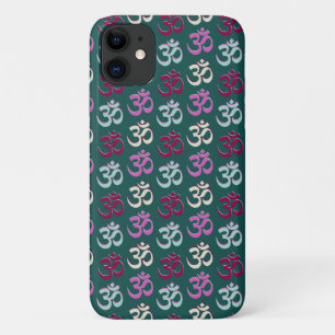 Yoga Oom Symbool Pattern Blue Green and Pink iPhone 11 Hoesje