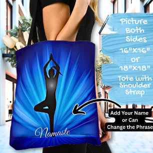 Yoga op Blue Burst - Naam of Jouw tekst toevoegen Draagtas